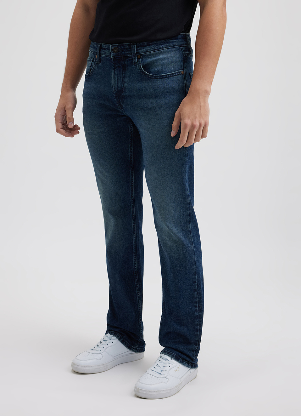 Men Blue Straight Fit Mid Rise Jeans, , large image number 4