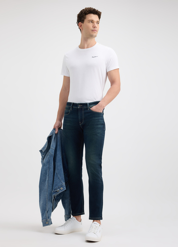 Men Blue Mid Rise Skinny Ankle Length Powerflex Jeans