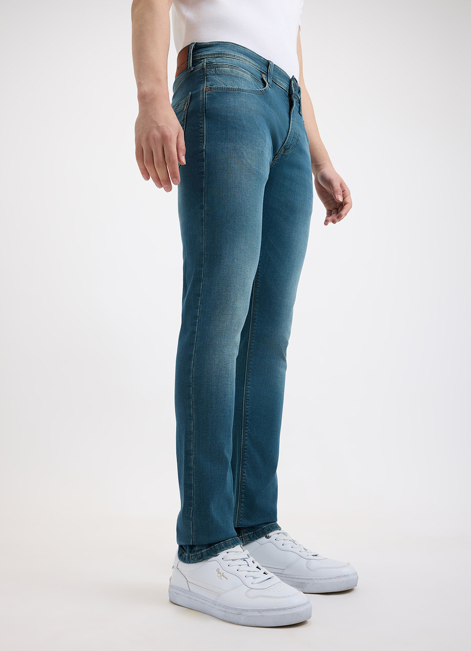 Men Green Mid Rise Slim Gymindigo Jogger Like Jeans, , large image number 6