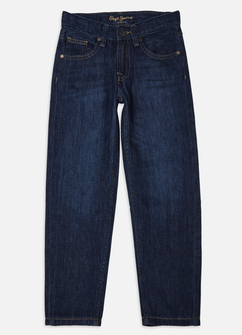 Boys Blue Mid Rise Tapered Baggy Jeans