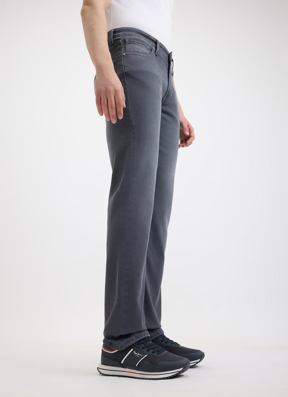 Men Grey Straight Fit Mid Rise Jeans , , large image number 3