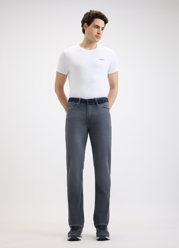 Men Grey Straight Fit Mid Rise Jeans 