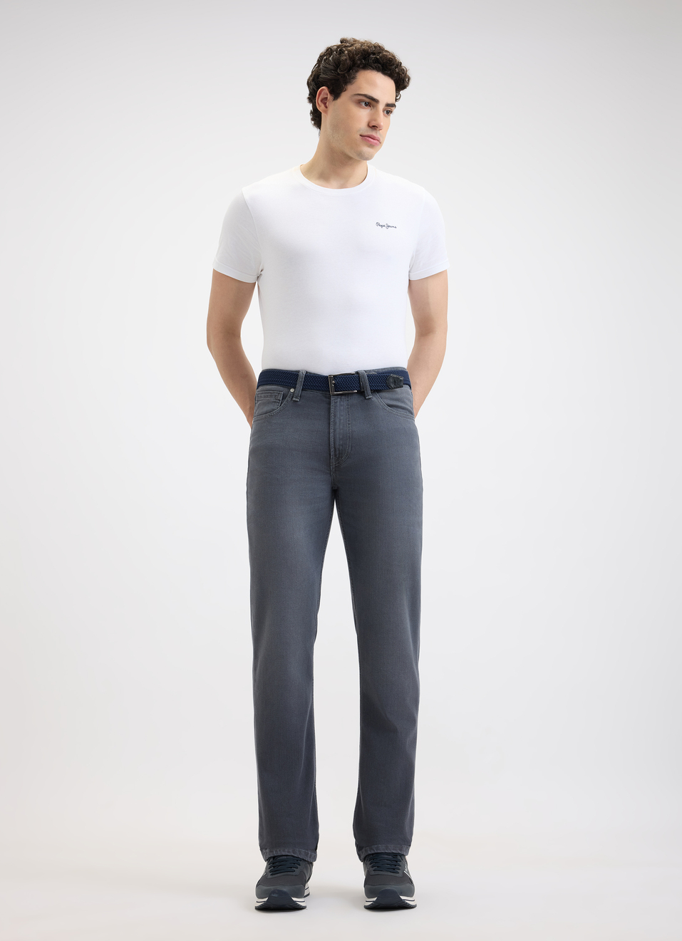 Men Grey Straight Fit Mid Rise Jeans , , large image number 0