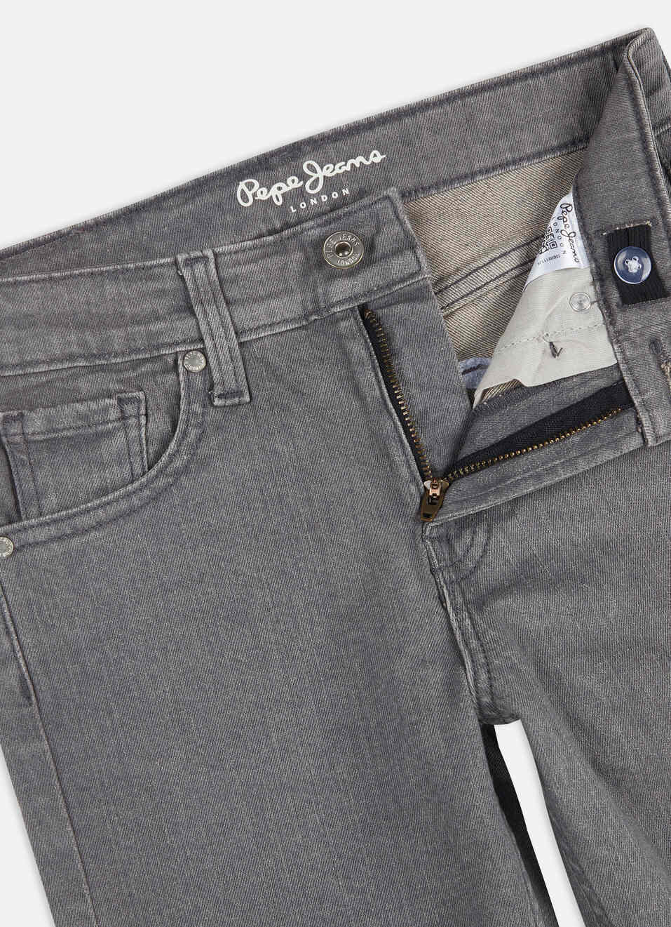 Boys Skater Grey Mid Rise Straight Leg Jeans, , large image number 2