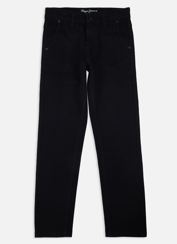 Boys Skater Black Mid Rise Straight Leg Jeans