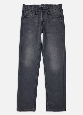Boys Skater Black Mid Rise Straight Leg Jeans