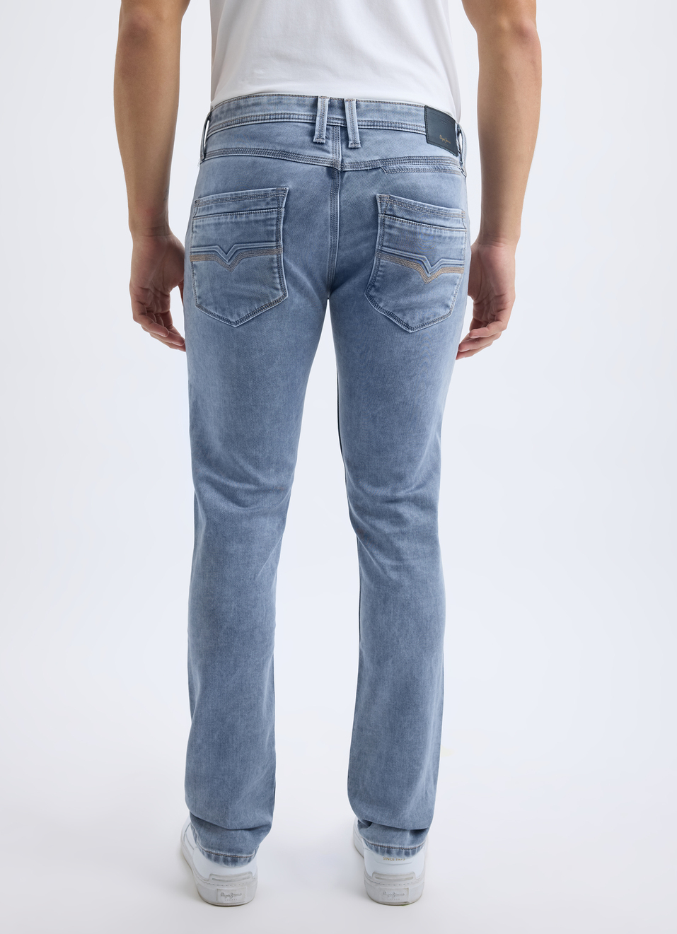 Men Light Grey Mid Rise Slim Jeans, , large image number 2