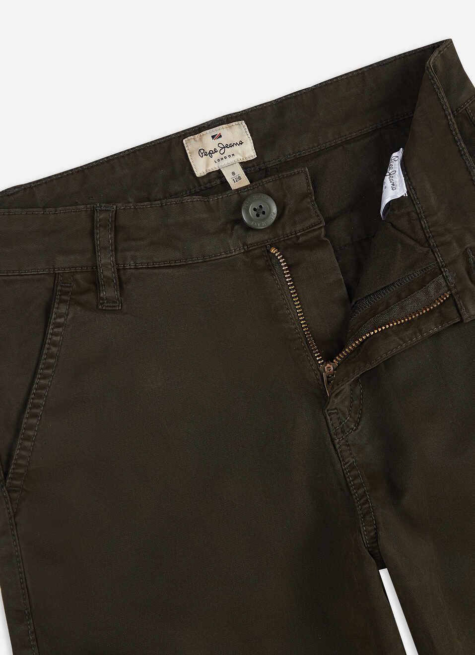 Boys Olive Mid Rise Lightweight Stretch Cargo Pants, , large image number 2
