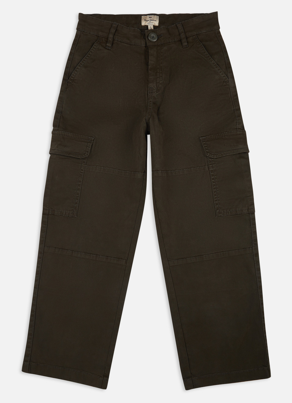 Boys Olive Mid Rise Lightweight Stretch Cargo Pants, , large image number 0