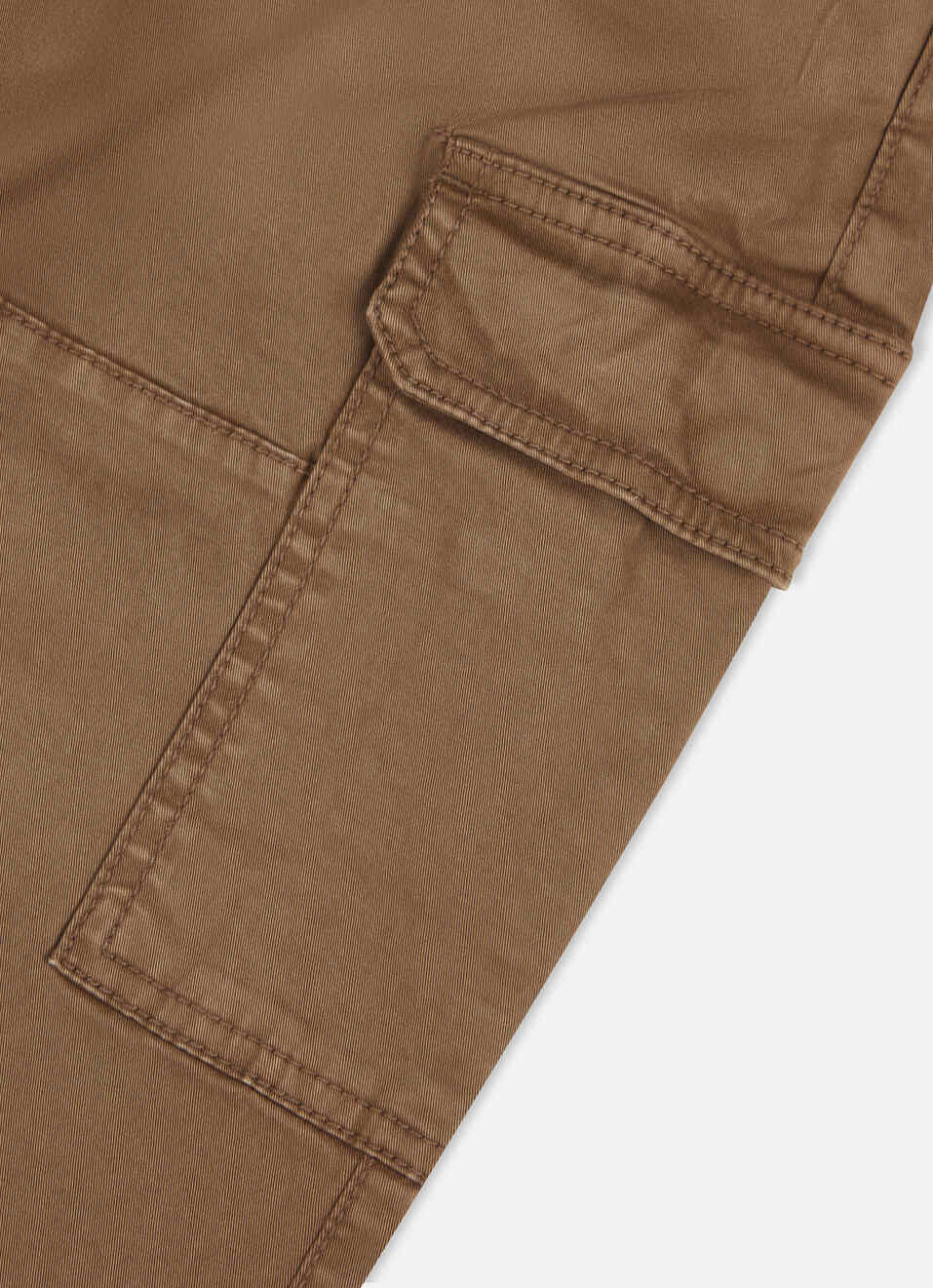 Boys Khaki Mid Rise Lightweight Stretch Cargo Pants, , large image number 3