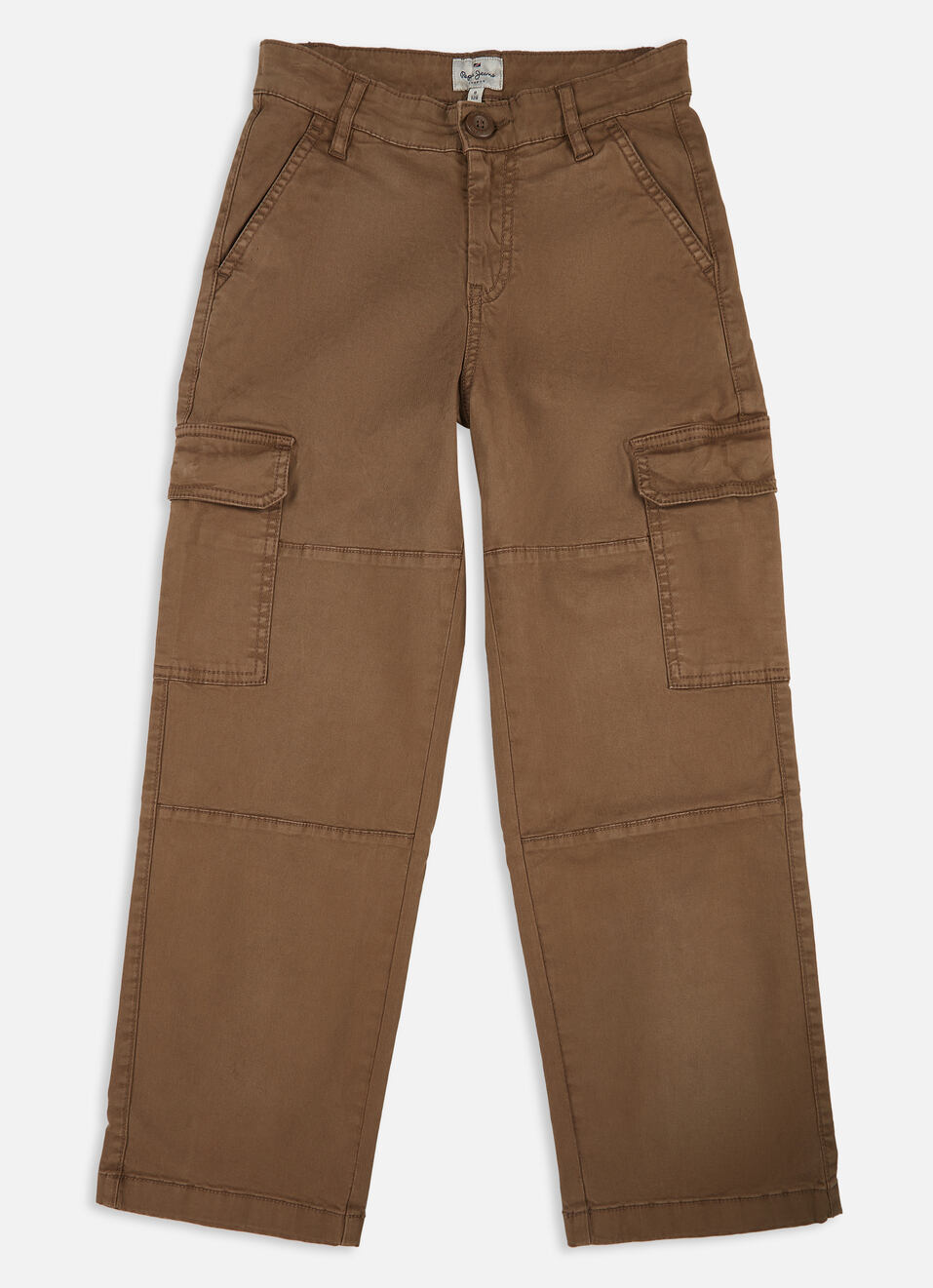Boys Khaki Mid Rise Lightweight Stretch Cargo Pants, , large image number 0
