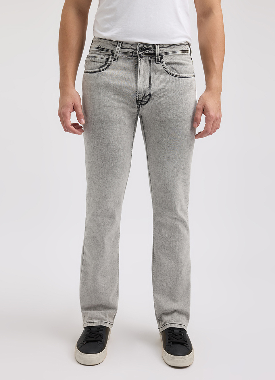 Men Grey Bootcut Fit Mid Rise Jeans, , large image number 6
