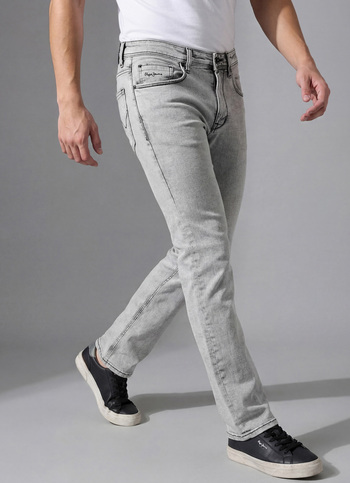 Men Grey Bootcut Fit Mid Rise Jeans