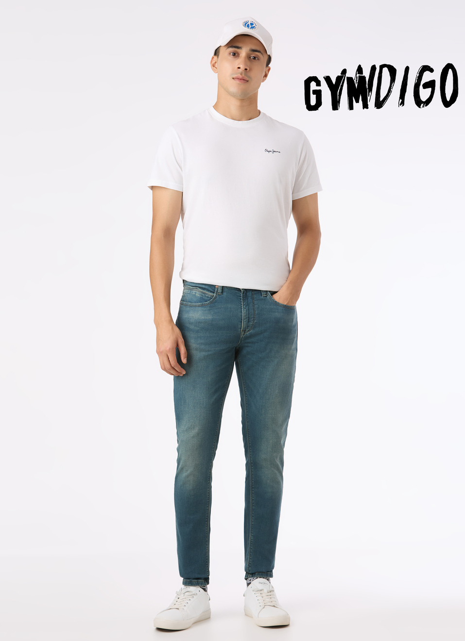 Men Mid Rise Tapered Fit Blue Stretchable Jeans, , large image number 0