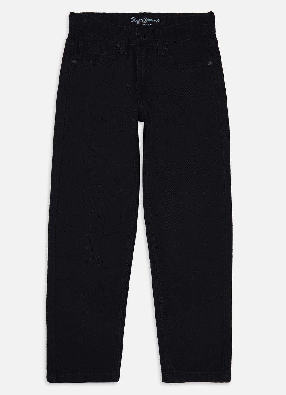 Boys Black Mid Rise Tapered Baggy Jeans, , large image number 0