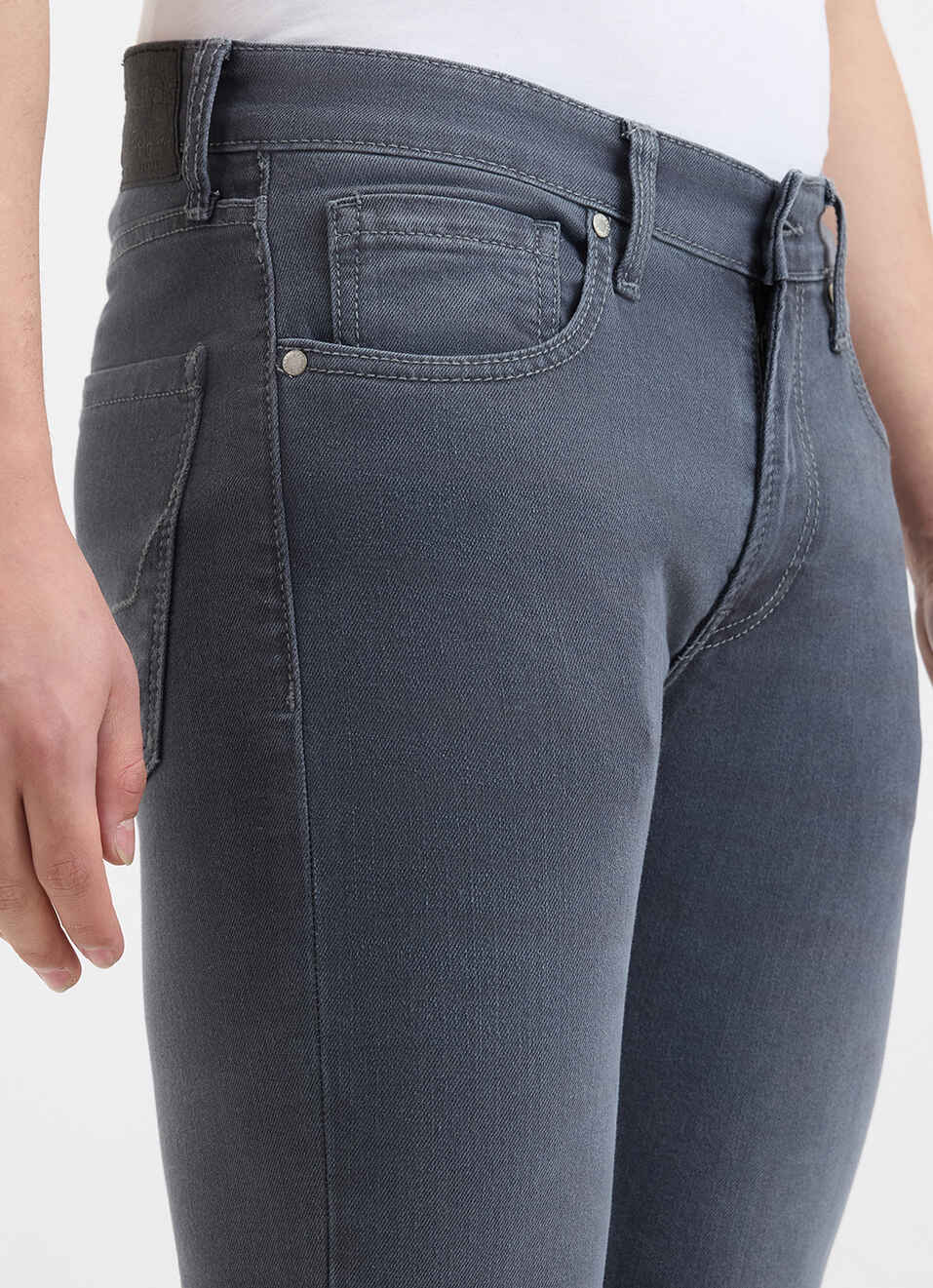 Men Grey Slim Fit Mid Rise Jeans, , large image number 3