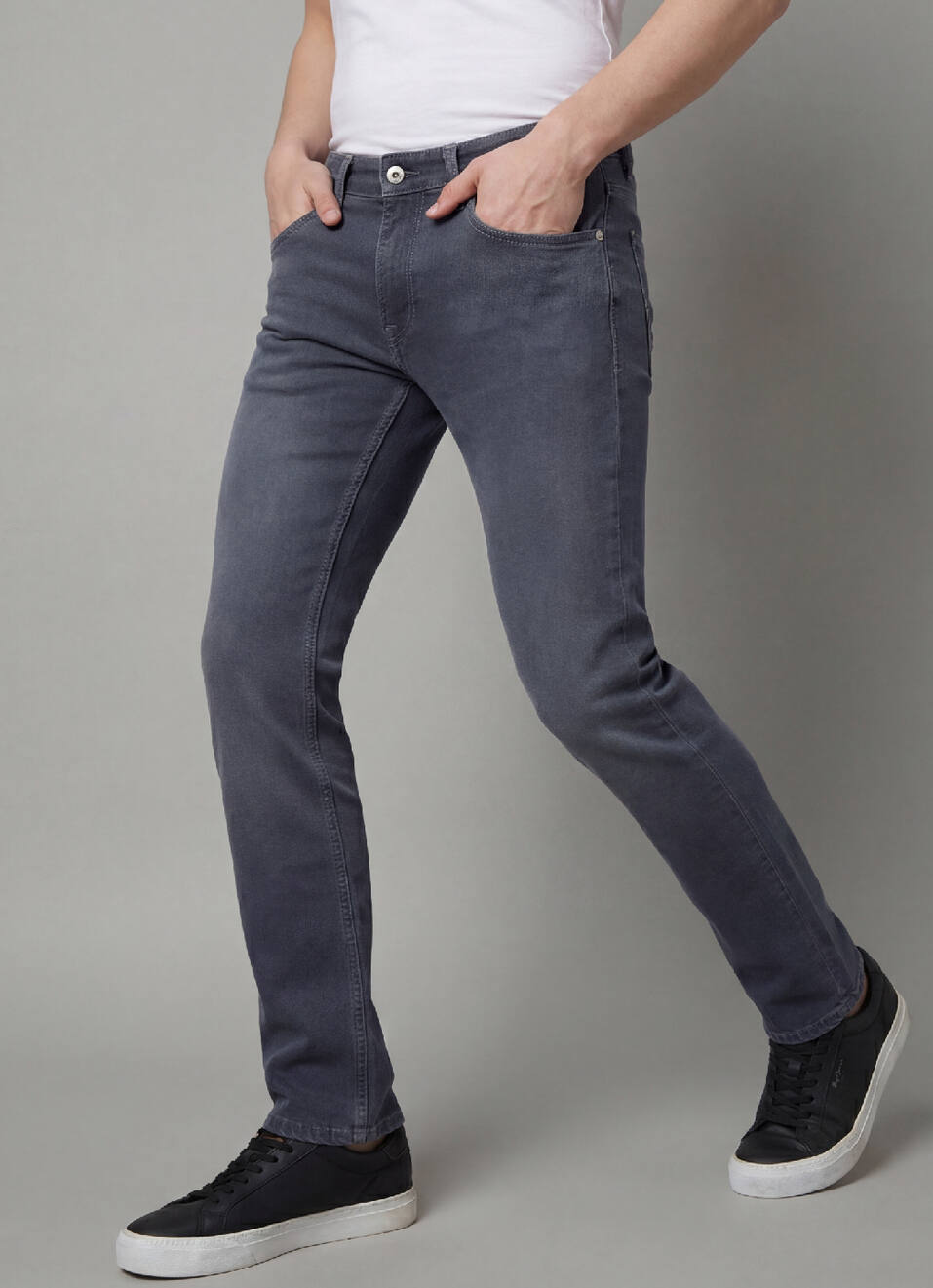 Men Grey Slim Fit Mid Rise Jeans, , large image number 0