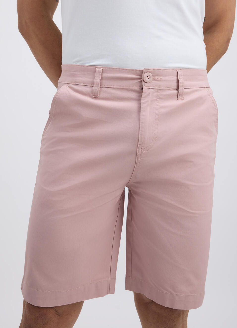 Men Pink Mid Rise Stretch Chino Shorts, , large image number 4
