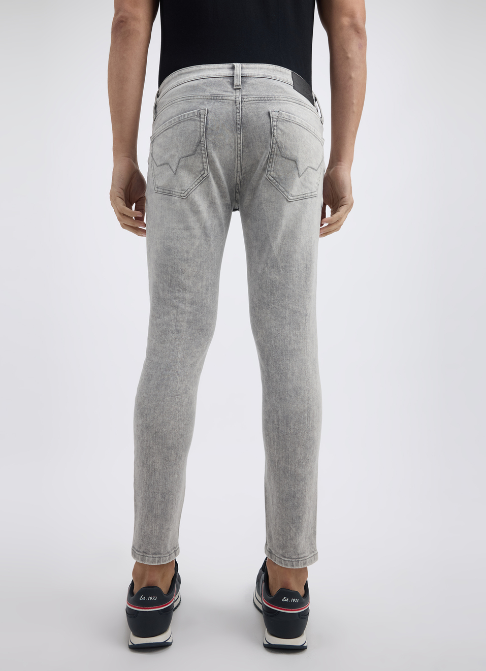 Men Grey Skinny Fit Mid Rise Ankle Length Jeans , , large image number 2