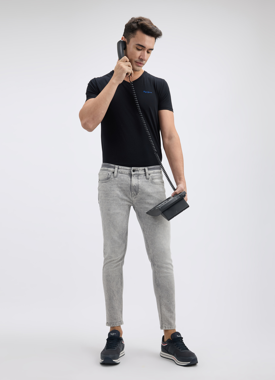 Men Grey Skinny Fit Mid Rise Ankle Length Jeans , , large image number 5
