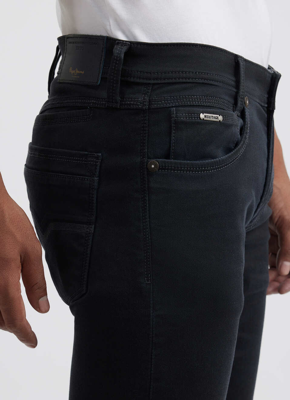 Men Blue Mid Rise Slim Jeans, , large image number 4