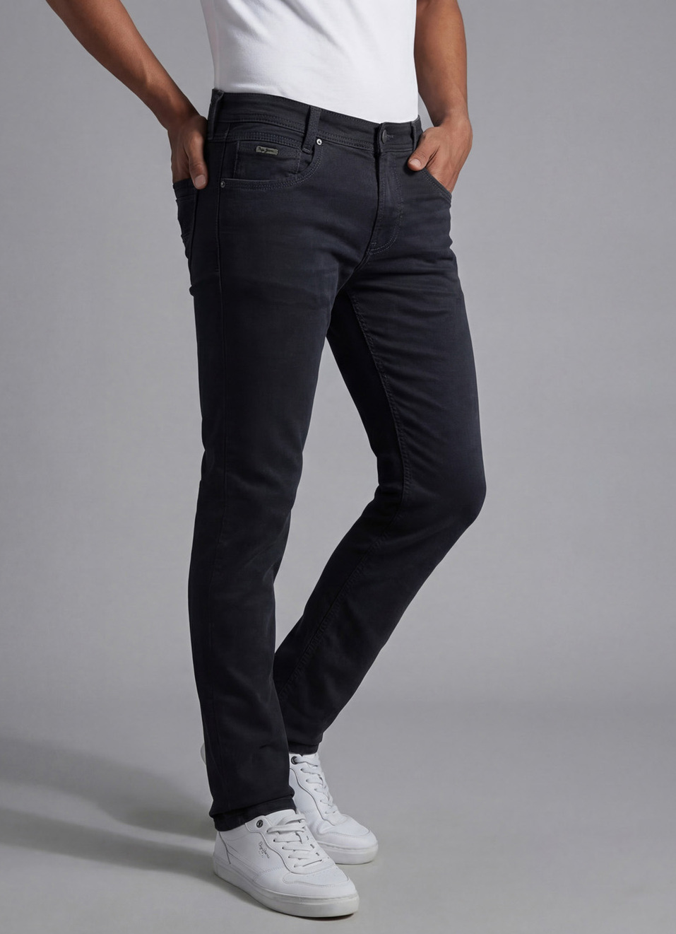 Men Blue Mid Rise Slim Jeans, , large image number 0
