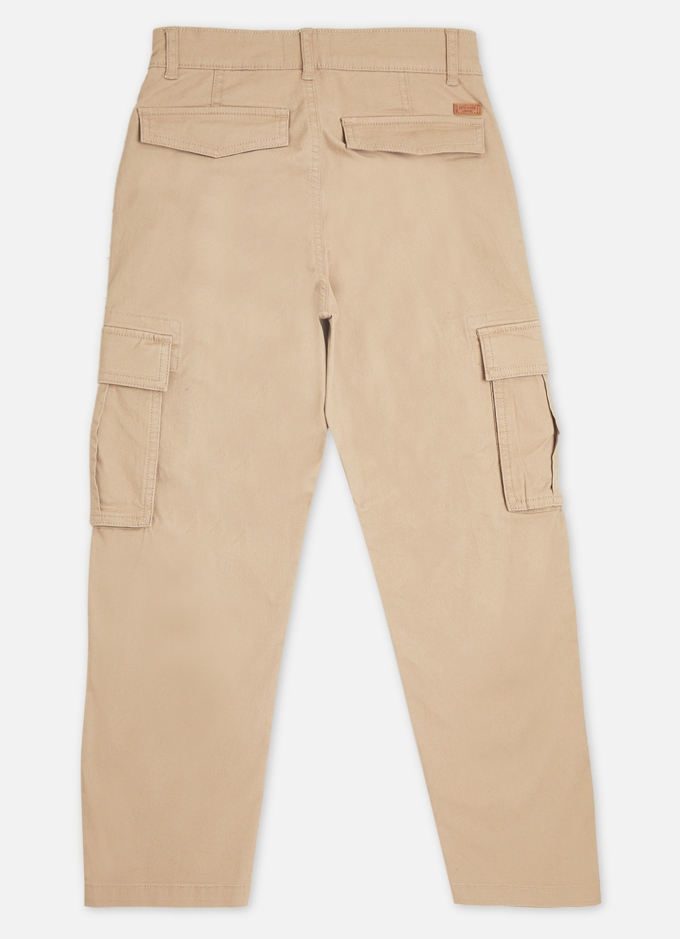 Boys Khaki Mid Rise Lightweight Stretch Cargo Pants, , large image number 1