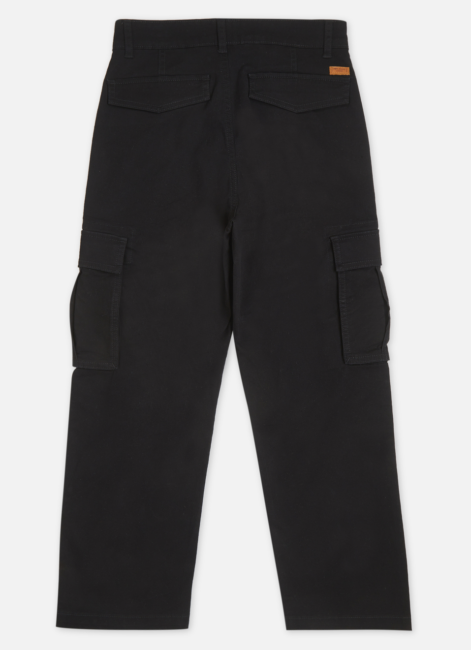 Boys Black Mid Rise Lightweight Cargo Pants, , large image number 1