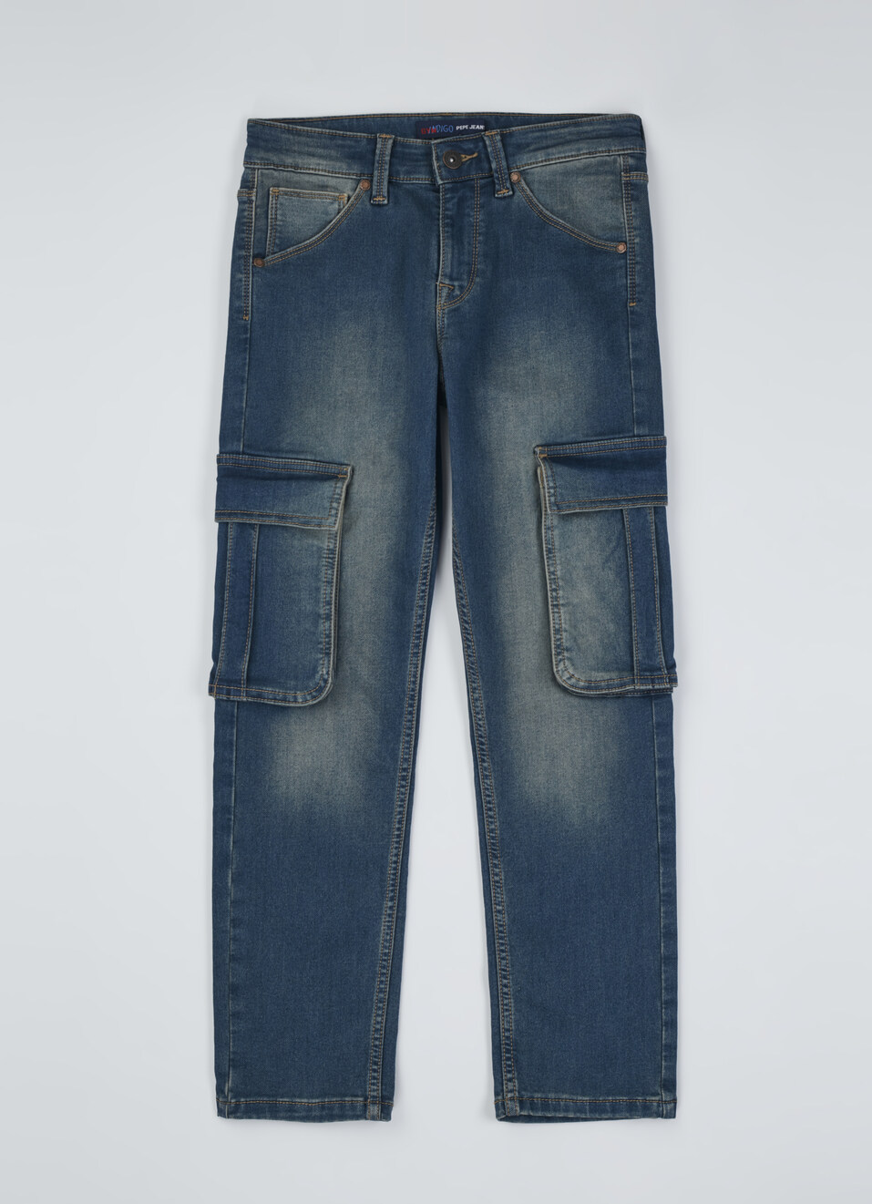 Boys Skater Blue Mid Rise Straight Leg Gymindigo Jeans, , large image number 0