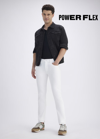 Men White Mid Rise Slim Powerflex Jeans