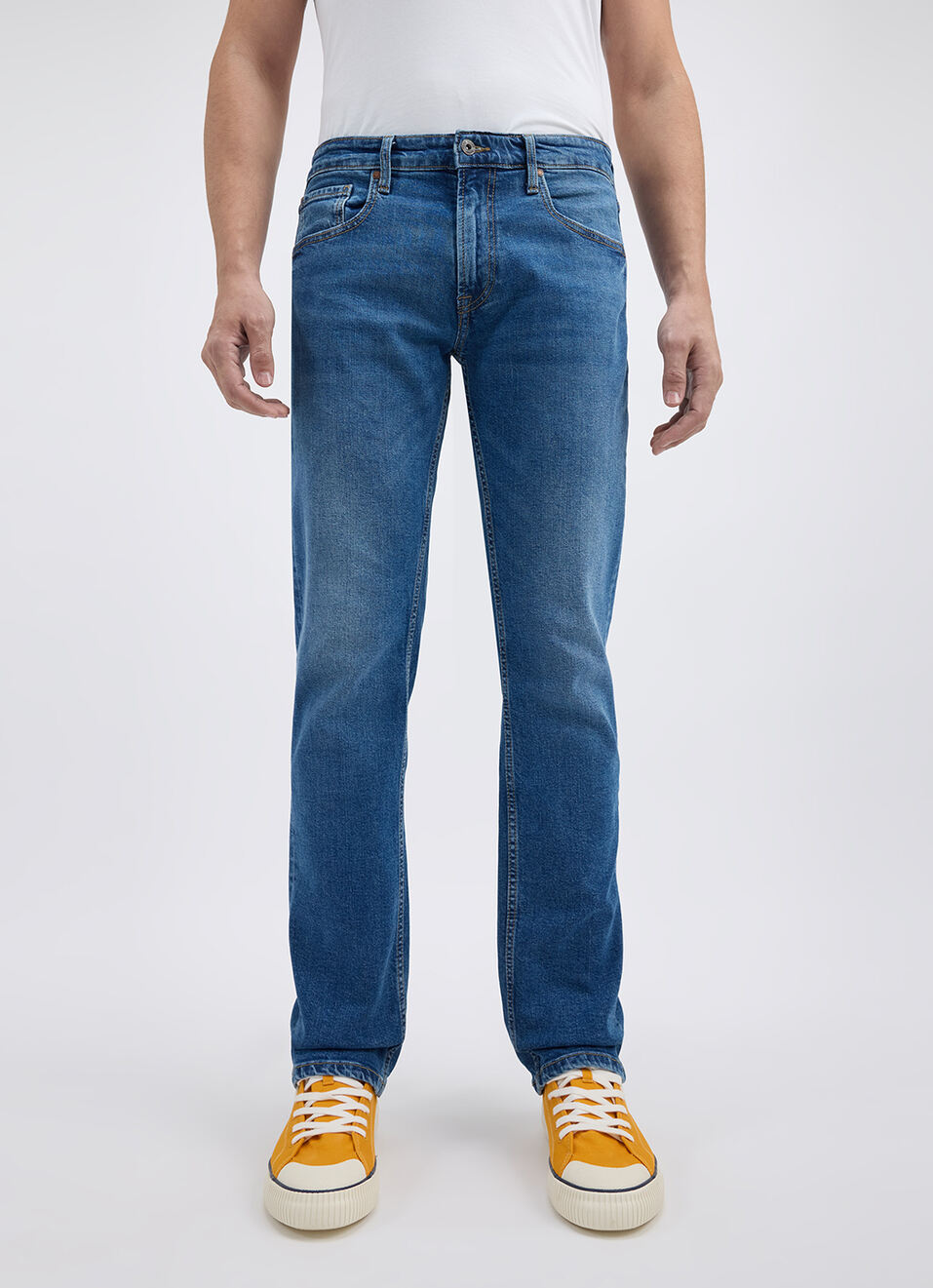 Men Blue Straight Fit Mid Rise Jeans, , large image number 5