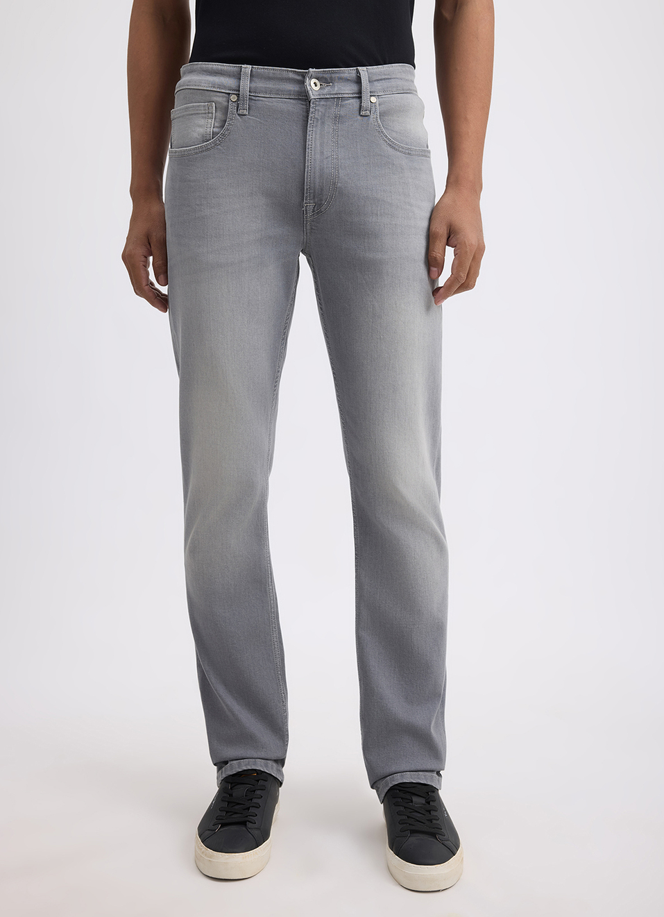 Men Grey Regular Fit Mid Rise All Climate Streachable Jeans, , large image number 5