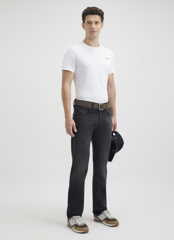 Men Black Regular Fit Mid Rise All-climate Stretchable Jeans