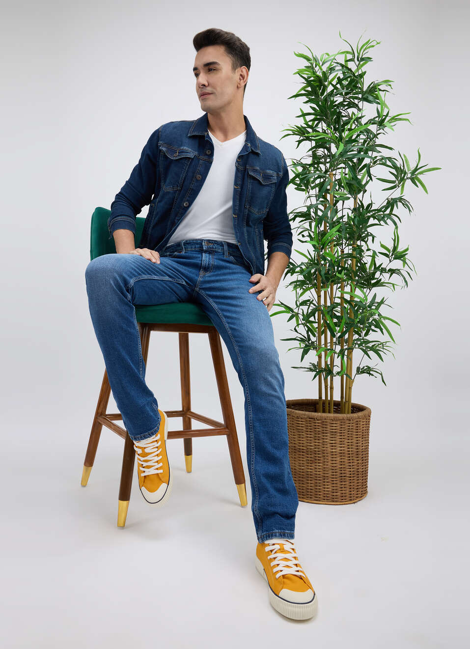 Men Blue Slim Fit Mid Rise Jeans , , large image number 5