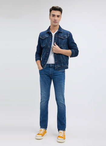 Men Blue Slim Fit Mid Rise Jeans 