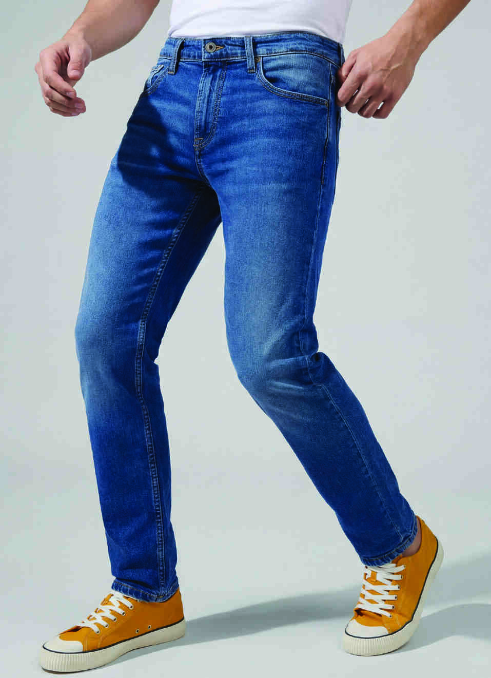 Men Blue Slim Fit Mid Rise Jeans , , large image number 0