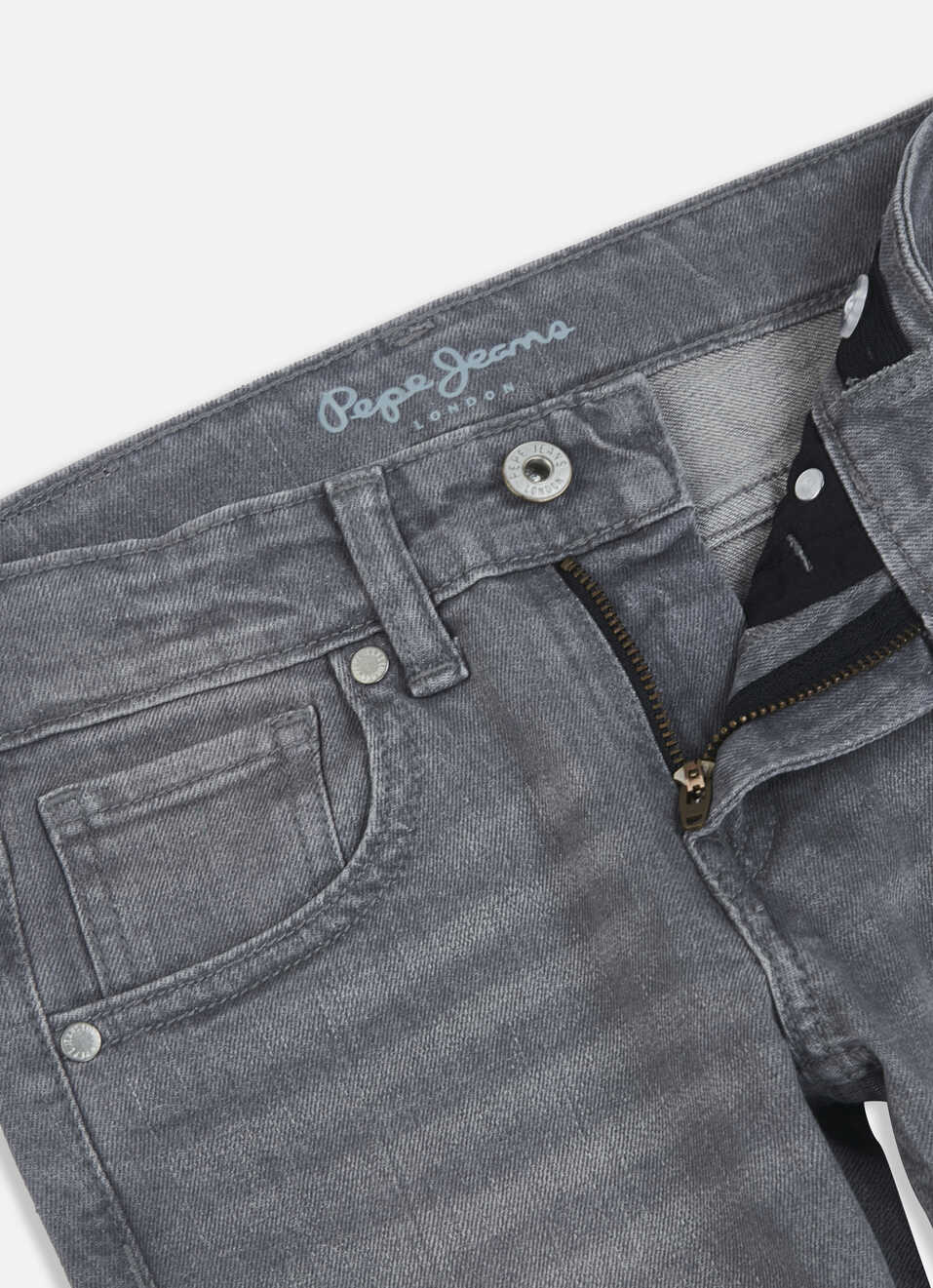 Boys Cashed Grey Mid Rise Slim Jeans, , large image number 2