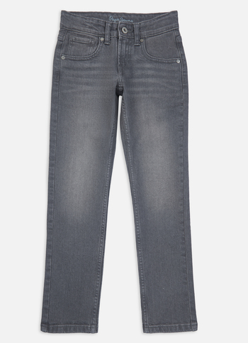 Boys Cashed Grey Mid Rise Slim Jeans