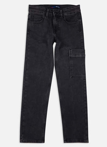Boys Skater Black Mid Rise Gymindigo Jogger Jeans