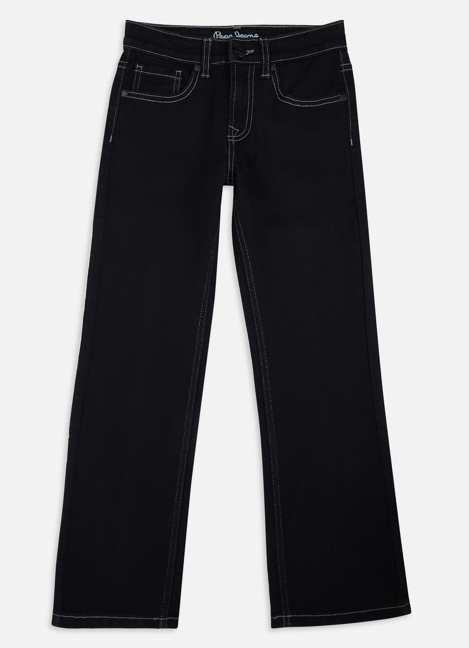 Boys Black Mid Rise Bootcut Jeans, , large image number 0