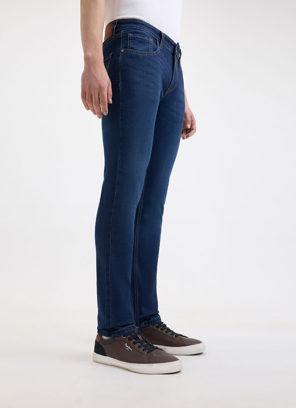 Men Blue Slim Fit Mid Rise All Climate Streachable Jeans, , large image number 5