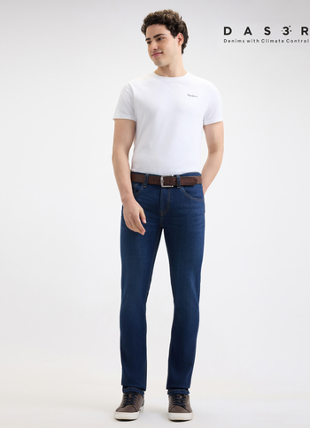 Men Blue Slim Fit Mid Rise All-climate Stretchable Jeans