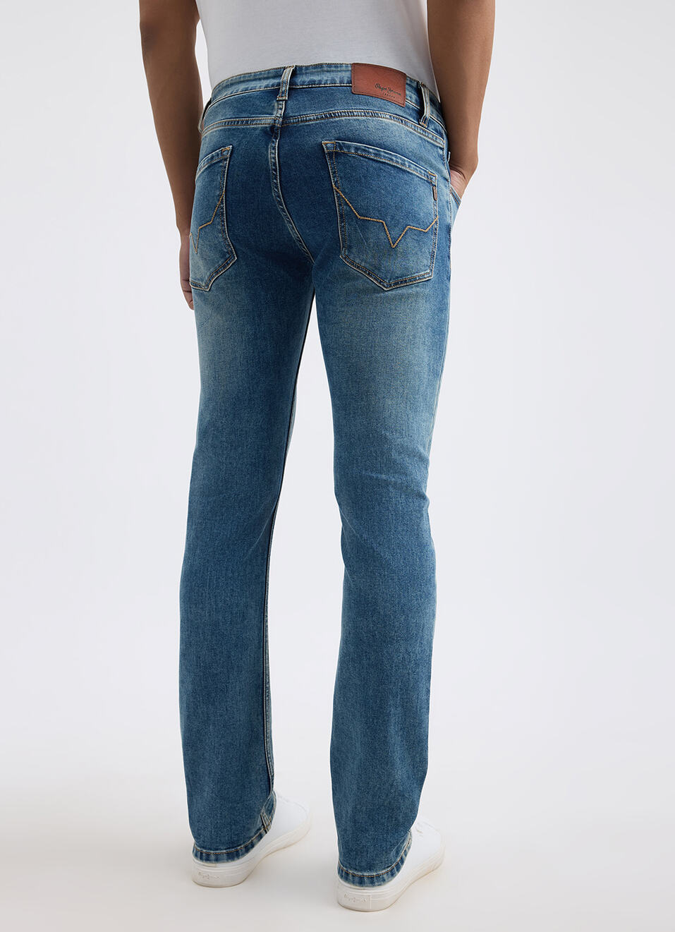 Men Blue Slim Fit Mid Rise All Climate Streachable Jeans, , large image number 4