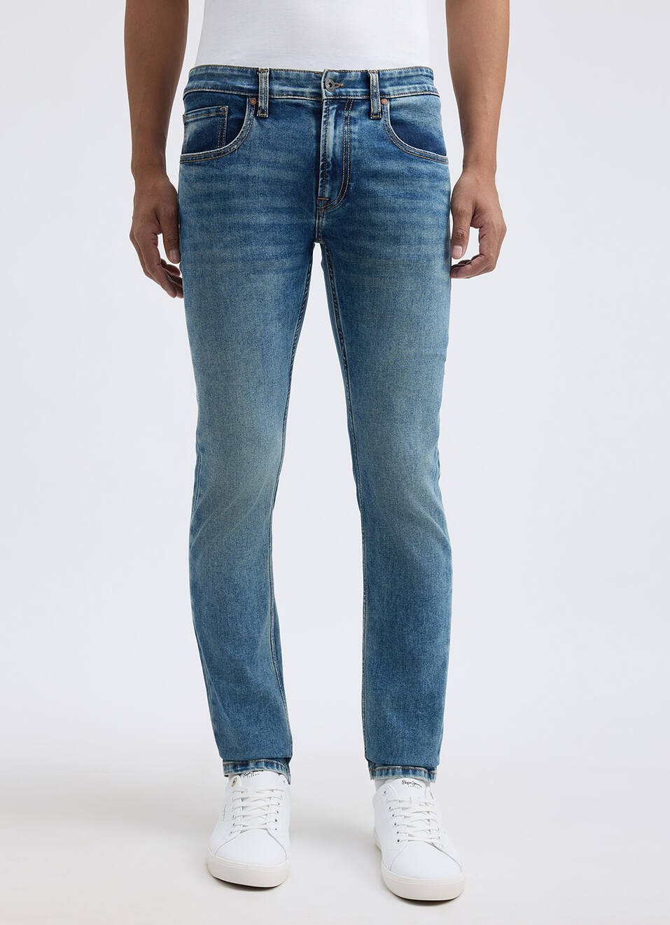 Men Blue Slim Fit Mid Rise All Climate Streachable Jeans, , large image number 5