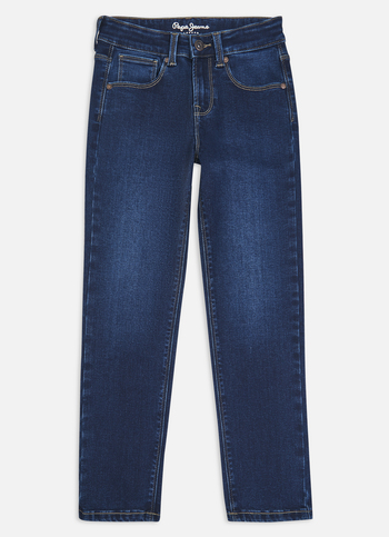 Boys Skater Blue Mid Rise Straight Leg Powerflex Jeans