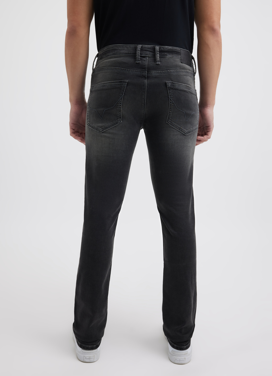 Men Black Mid Rise Slim Gymindigo Jogger Like Jeans, , large image number 2