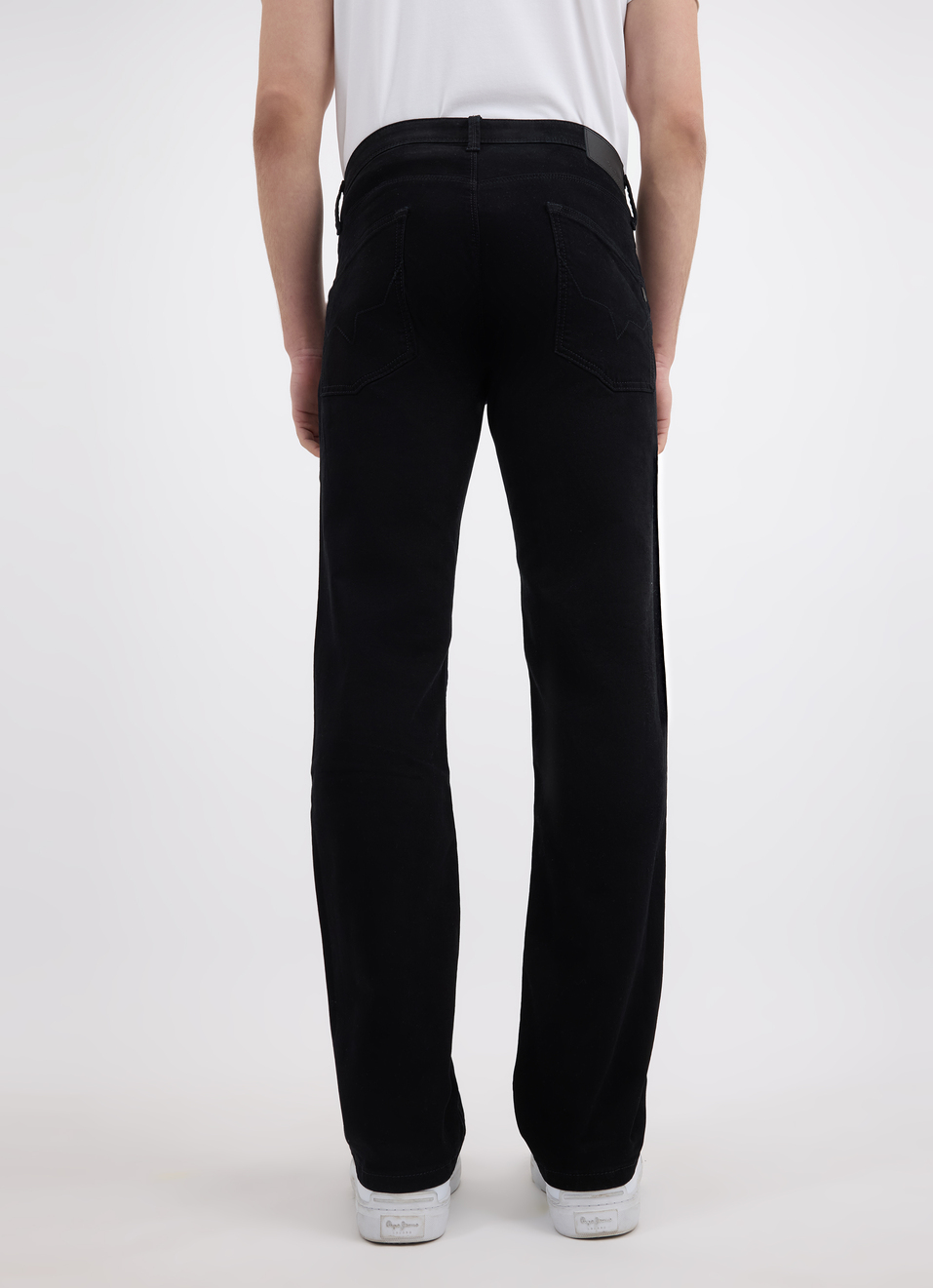 Men Black Mid Rise Straight Structured Jeans, , large image number 2