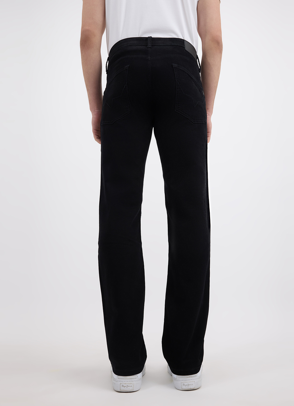 Men Black Mid Rise Straight Structured Jeans, , large image number 4
