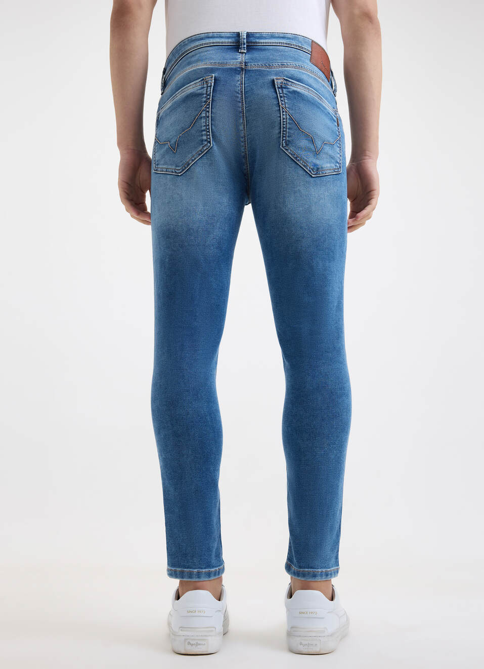 Men Blue Skinny Fit Mid Rise Jogger Like Jeans, , large image number 2