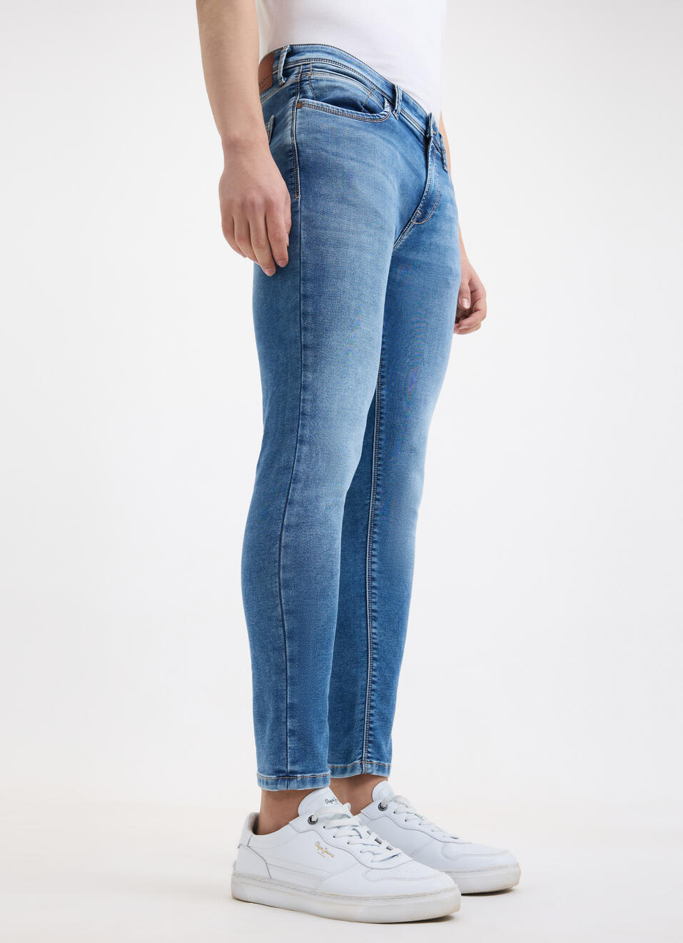 Men Blue Skinny Fit Mid Rise Jogger Like Jeans, , large image number 3